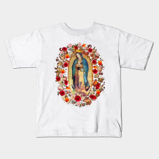 Our Lady of Guadalupe Mexican Virgin Mary Mexico Catholic Saint Kids T-Shirt by hispanicworld